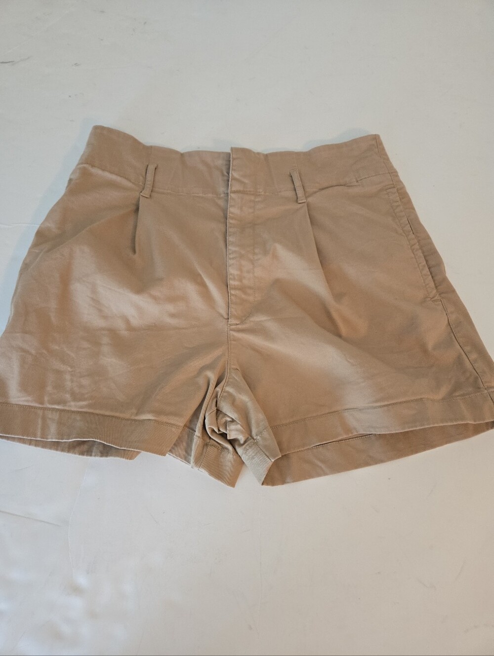 Lauren Ralph Lauren Classic High-Waist Khaki Tan Women’s Shorts Size 12 - Picture 1 of 10